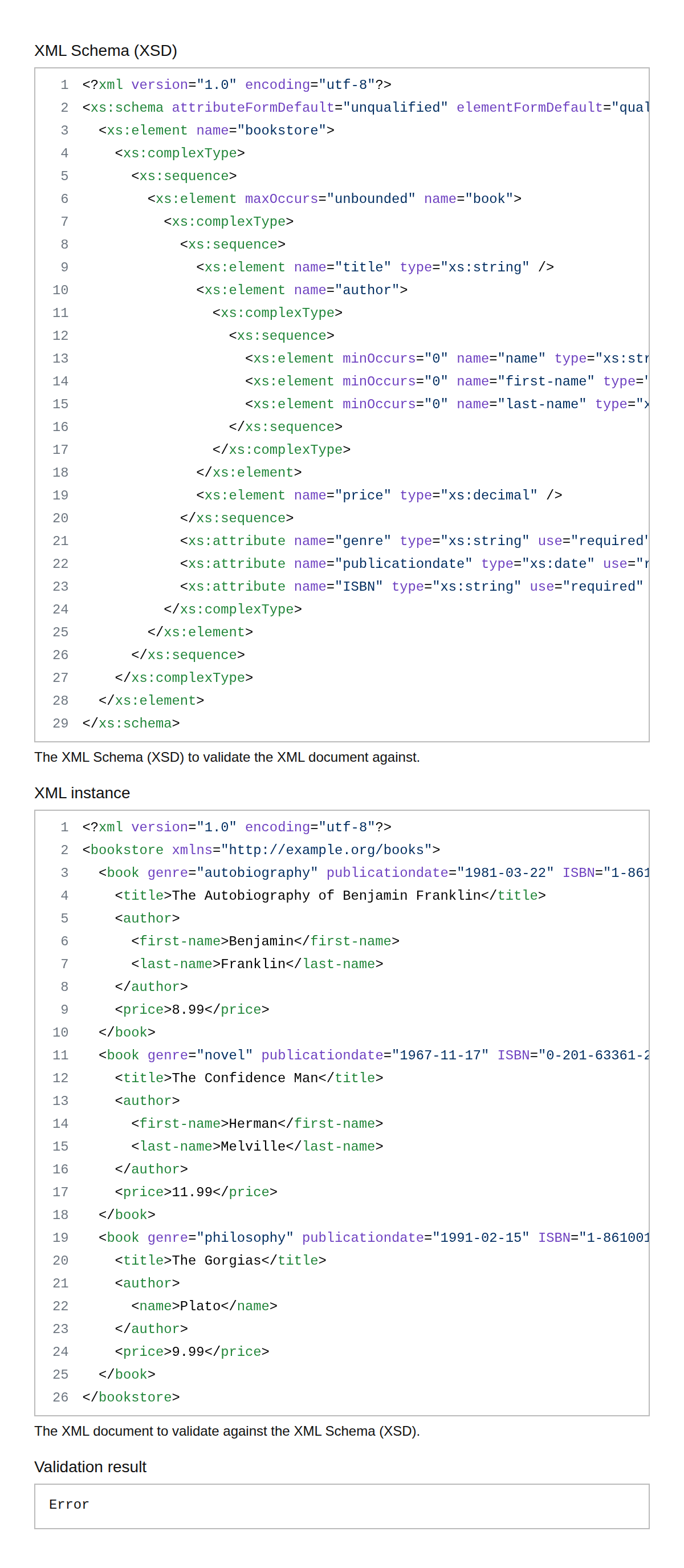 XML Schema Validator