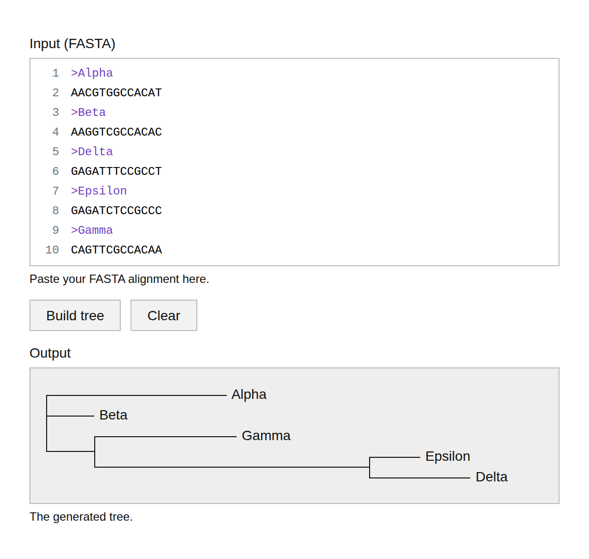 Phylogenetic Tree Builder