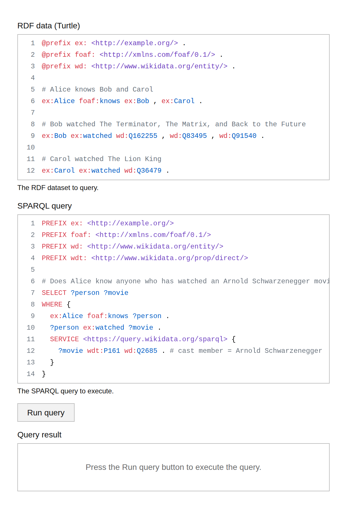 SPARQL Playground (RDF Playground)