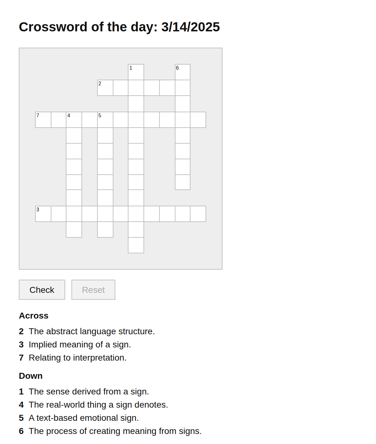 Semiotics Crossword