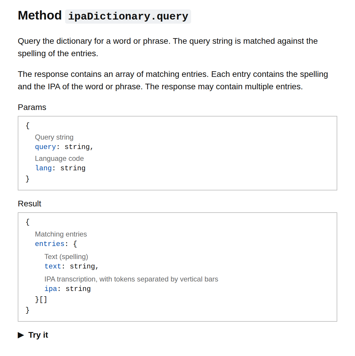 English Pronunciation Dictionary API (IPA Dictionary API)