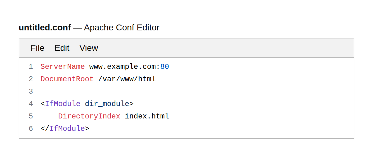 Apache Conf Editor