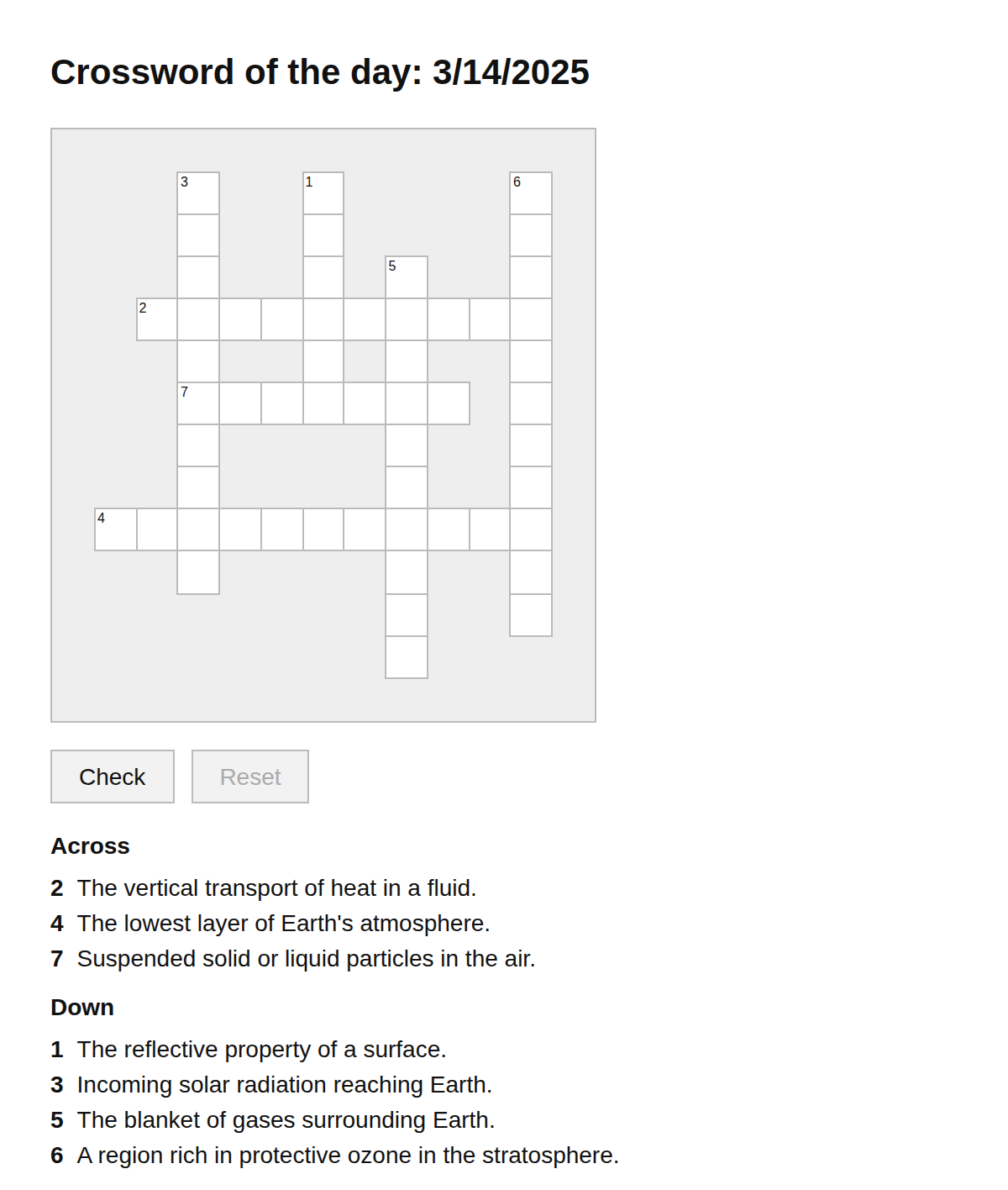 Climatology Crossword