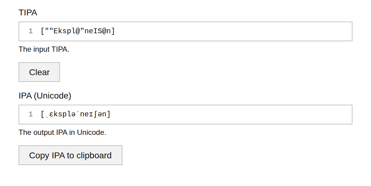 TIPA to Unicode