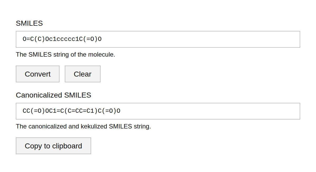 Canonical SMILES Generator