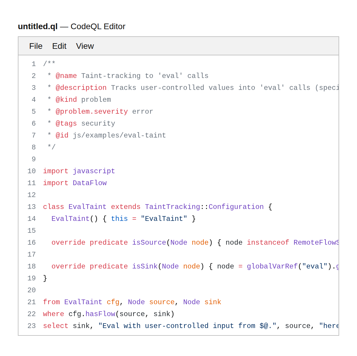 CodeQL Editor