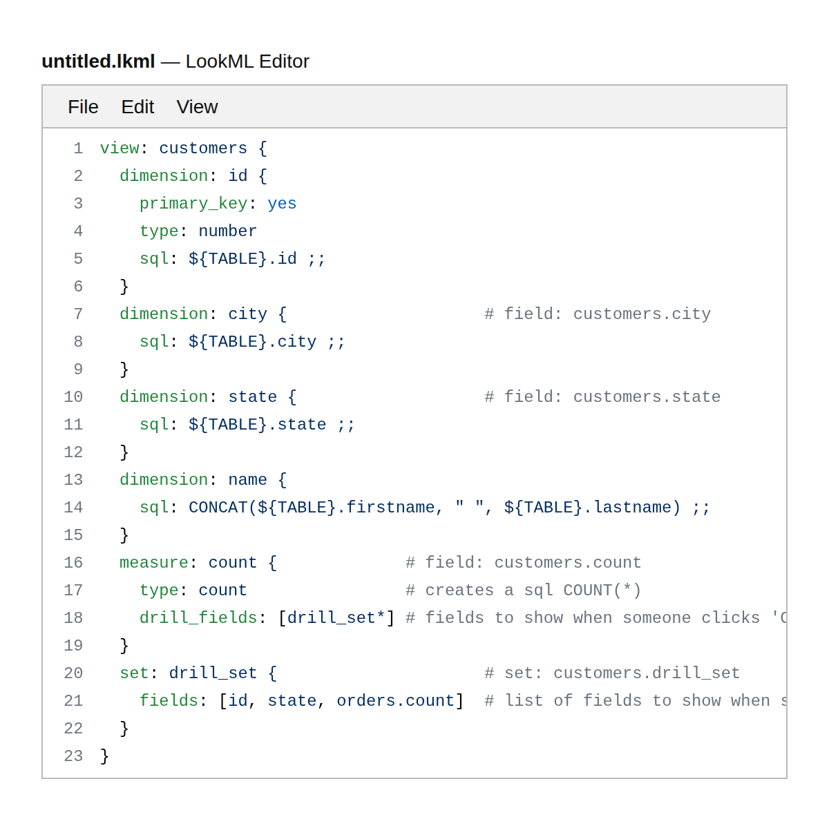 LookML Editor