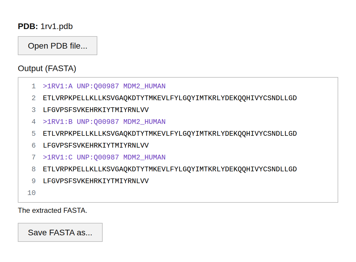 PDB to FASTA