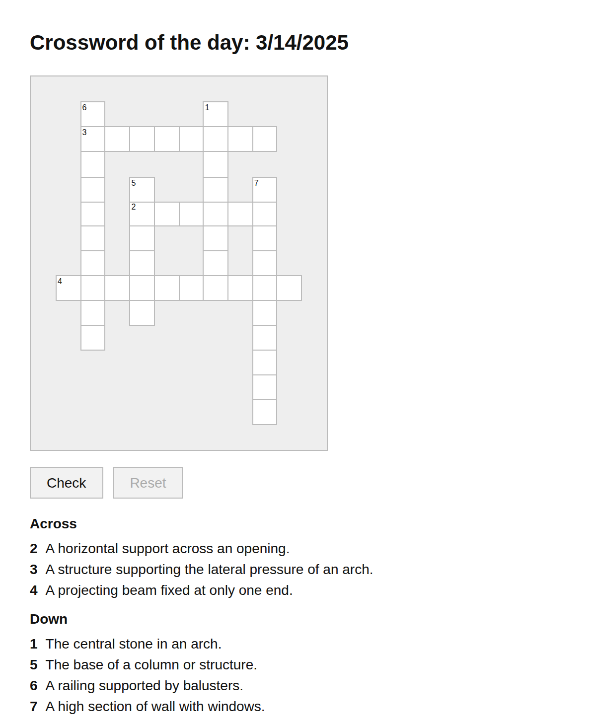 Architecture Crossword