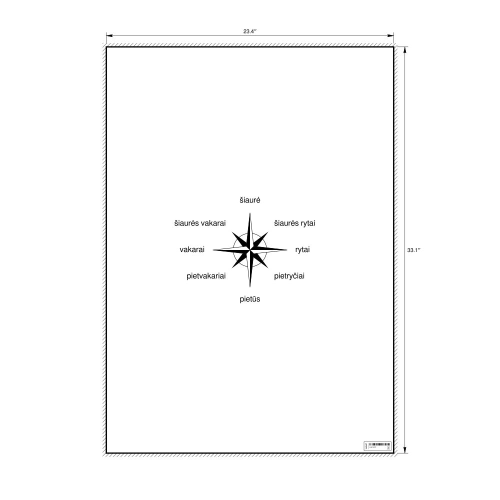 Leskoff Cardinal Directions Poster, Lithuanian-Labeled, image 1 of 2