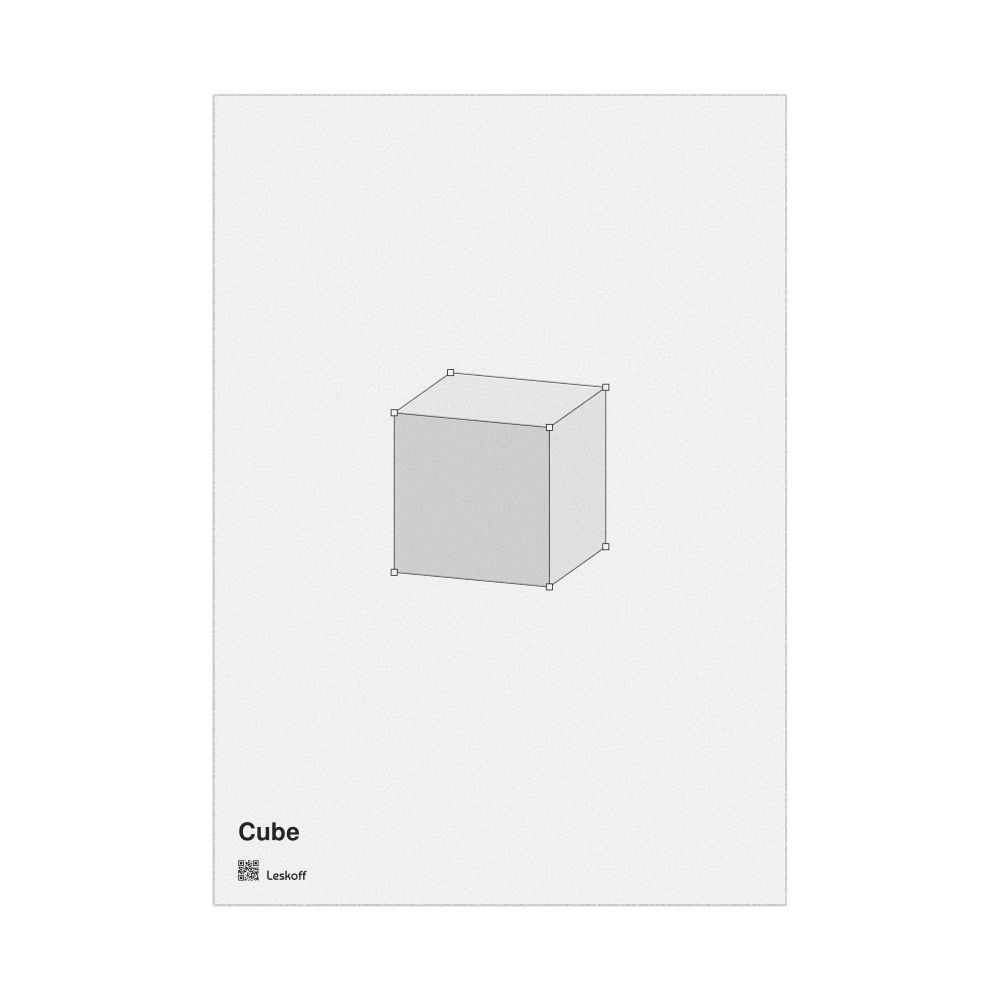 Leskoff Cube Poster, Feature View, French-Labeled, image 1 of 1