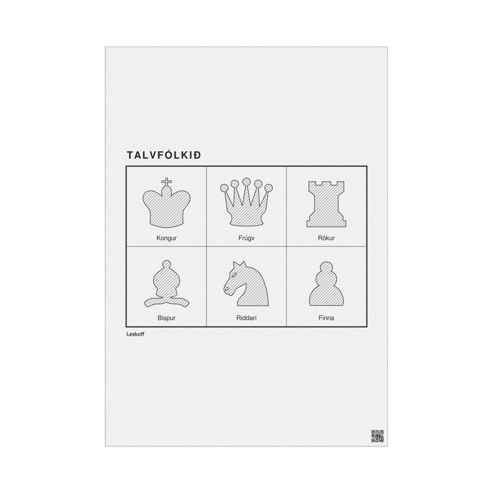 Leskoff Chess Pieces Poster, Faroese-Labeled, image 1 of 2