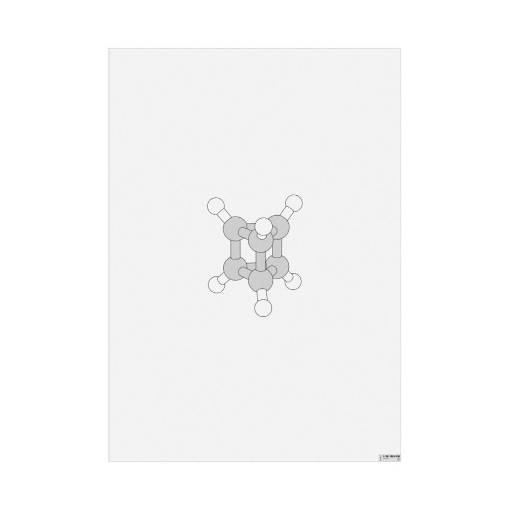 Leskoff Prismane Molecule Poster, Ball-and-Stick Model, image 1 of 1