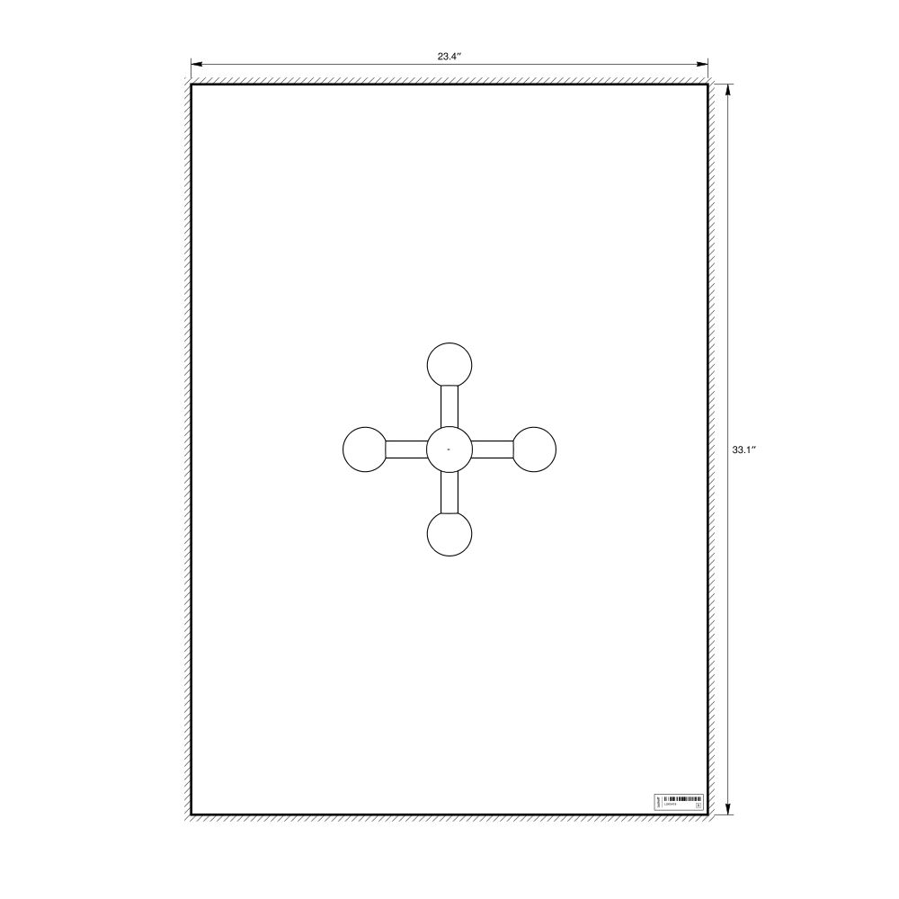 Leskoff Sulfur Hexafluoride Molecule Poster, Ball-and-Stick Model, Stylized, image 1 of 1
