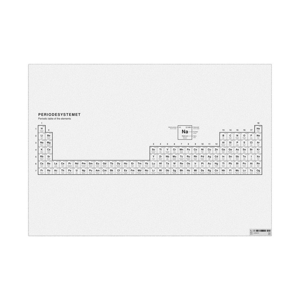 Leskoff Periodic Table Chart, 33.1 x 23.4 in (84.1 x 59.4 cm, Poster / Wall Chart), 32-Column Layout, Norwegian/English-Labeled, image 1 of 2