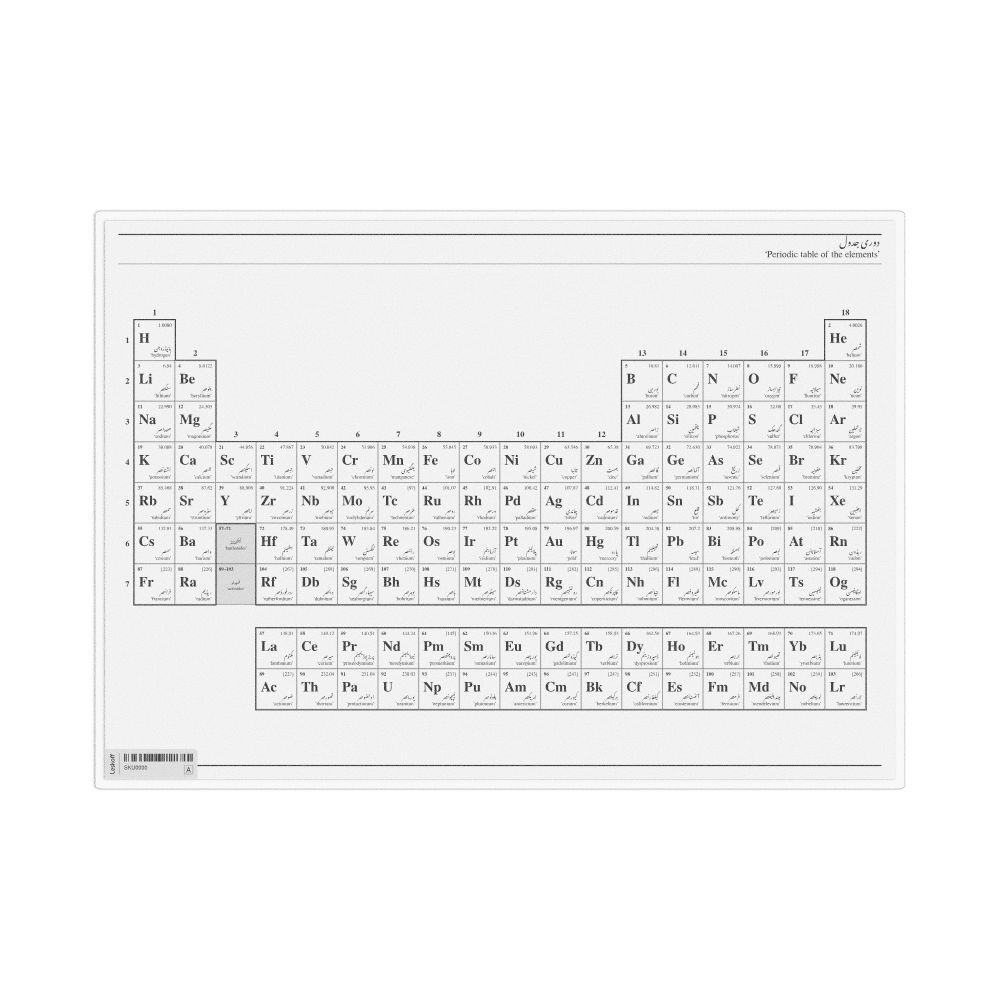 Leskoff Urdu Periodic Table, Urdu/English-Labeled, image 1 of 1