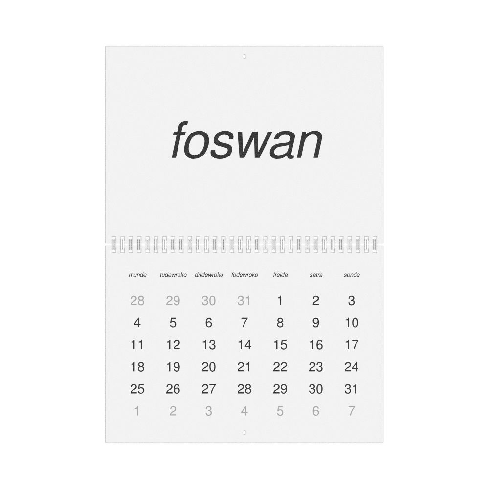 Leskoff 2027 Wall Calendar, Sranan Tongo-Labeled, Monday-Start Layout, Wire-Bound, 11.7 x 8.3 in (29.7 x 21.0 cm), image 1 of 1