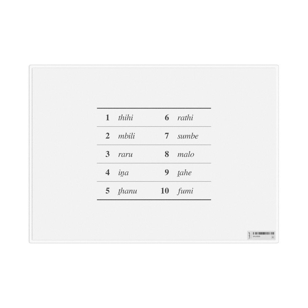Leskoff Numbers 1–10 in Venda, Desk Chart, 11.7 x 8.3 in (29.7 x 21.0 cm), image 1 of 1