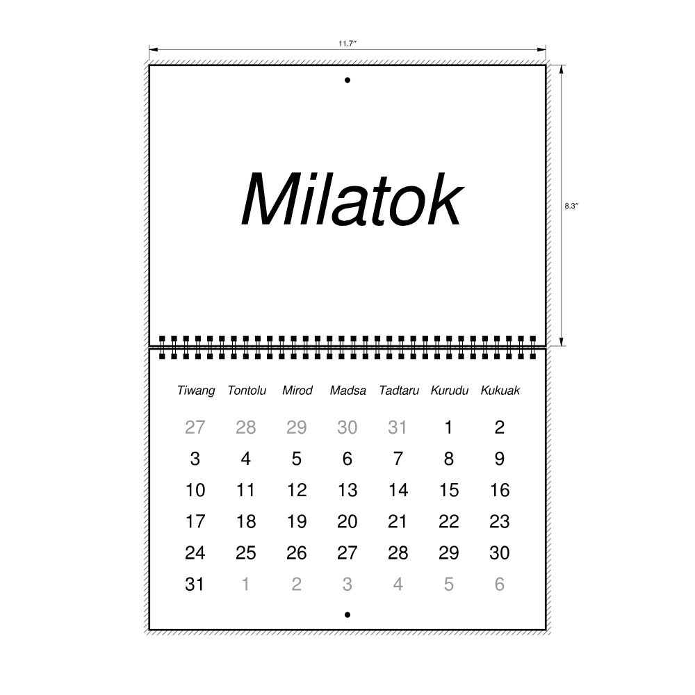 Leskoff 2027 Wall Calendar, Dusun-Labeled, Sunday-Start Layout, Wire-Bound, 11.7 x 8.3 in (29.7 x 21.0 cm), image 2 of 2