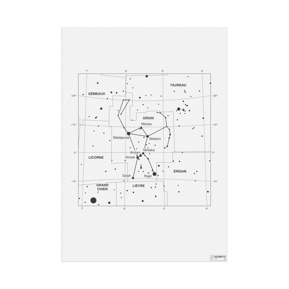 Leskoff Orion Constellation Poster, French-Labeled, image 1 of 2