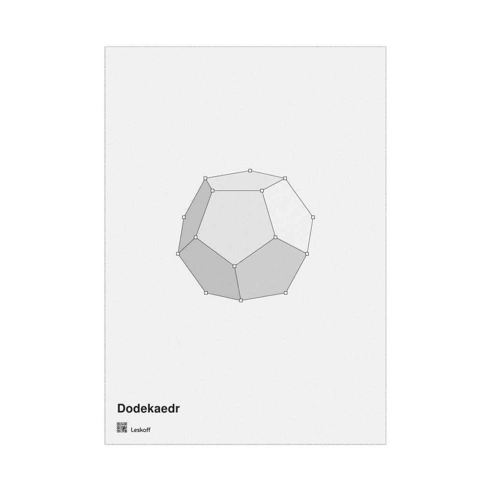 Leskoff Dodecahedron Poster, Feature View, Azerbaijani-Labeled, image 1 of 1