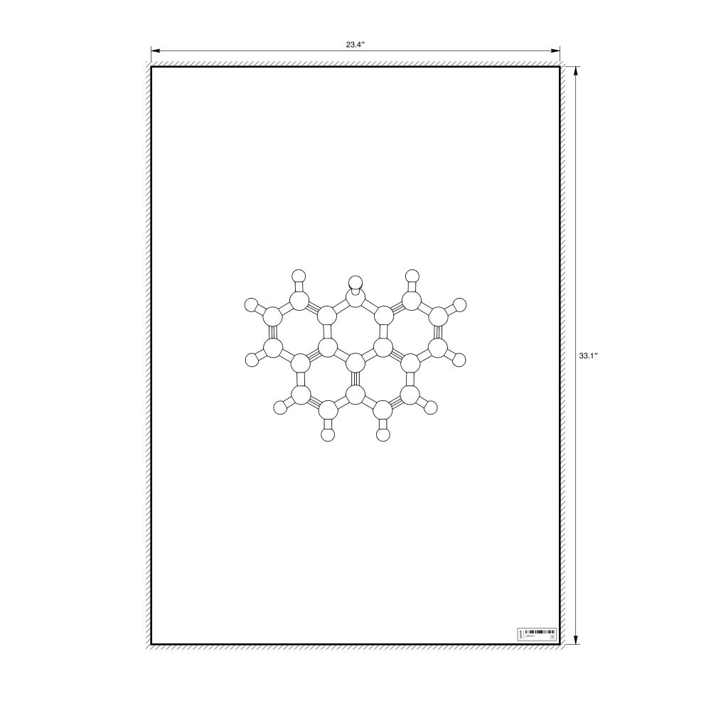 Leskoff Olympicene Molecule Poster, Ball-and-Stick Model, Stylized, image 1 of 1