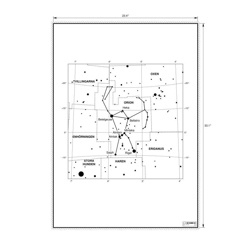 Leskoff Orion Constellation Poster, Swedish-Labeled, image 1 of 2