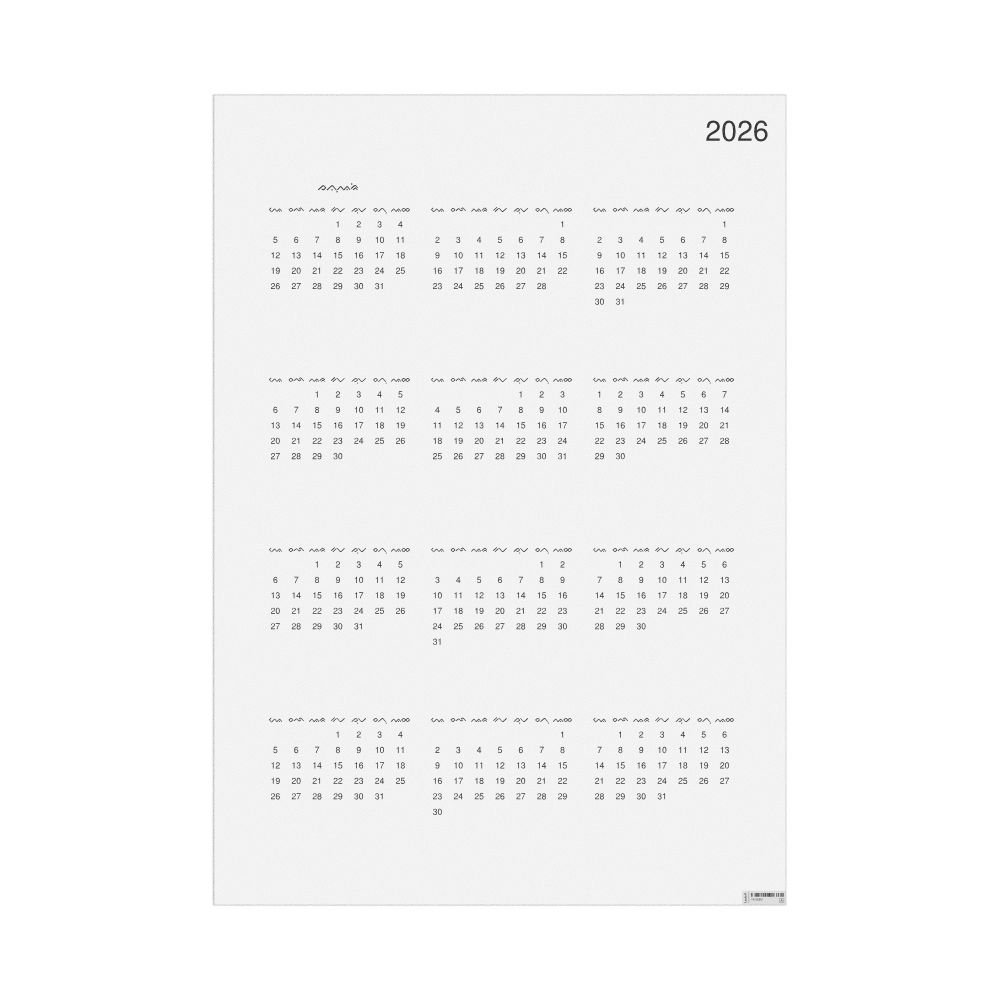 Leskoff 2026 Wall Calendar, Buginese-Labeled, Monday-Start Layout, Poster / Wall Print, 23.4 x 33.1 in (59.4 x 84.1 cm), image 1 of 1