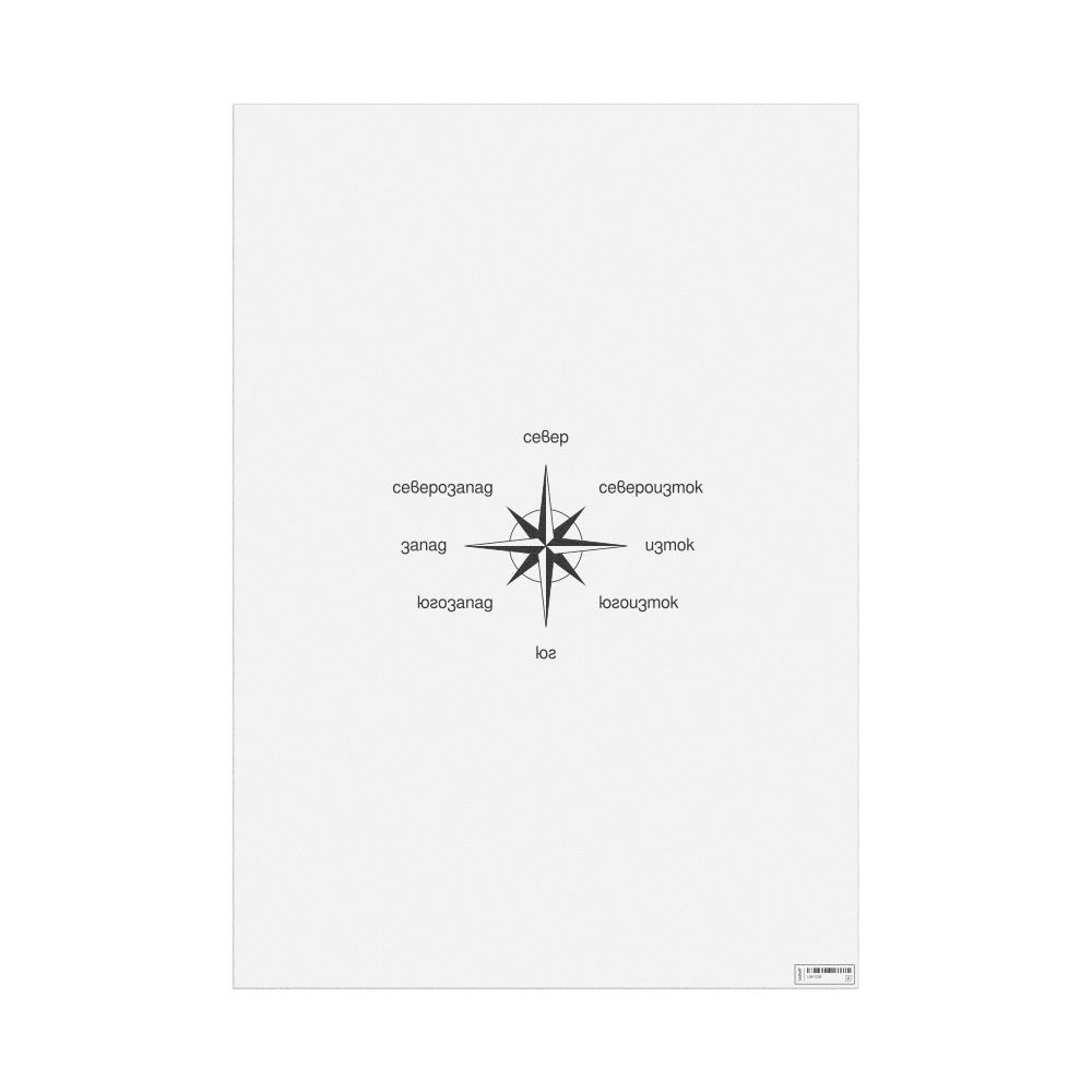 Leskoff Cardinal Directions Poster, Bulgarian-Labeled, image 1 of 2
