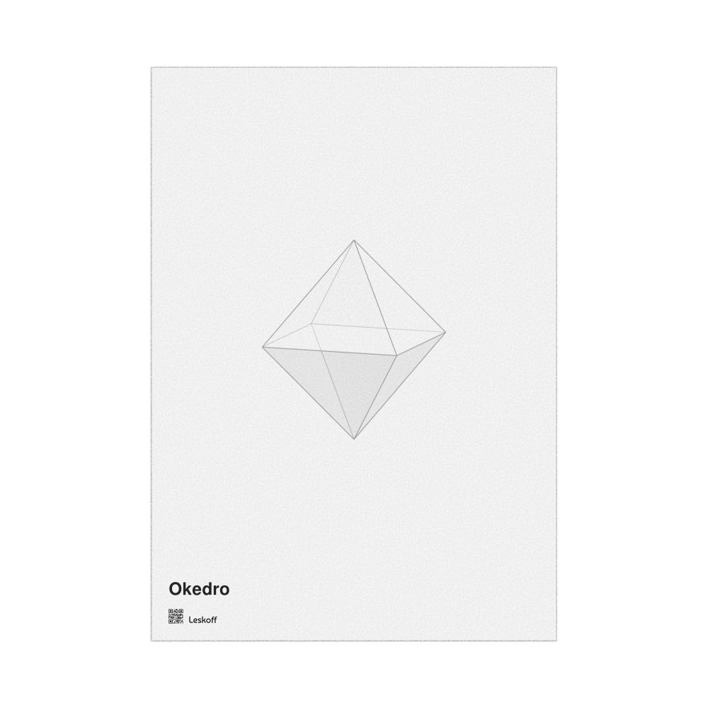 Leskoff Octahedron Poster, Graphic Style, Translucent Material, Esperanto-Labeled, image 1 of 1