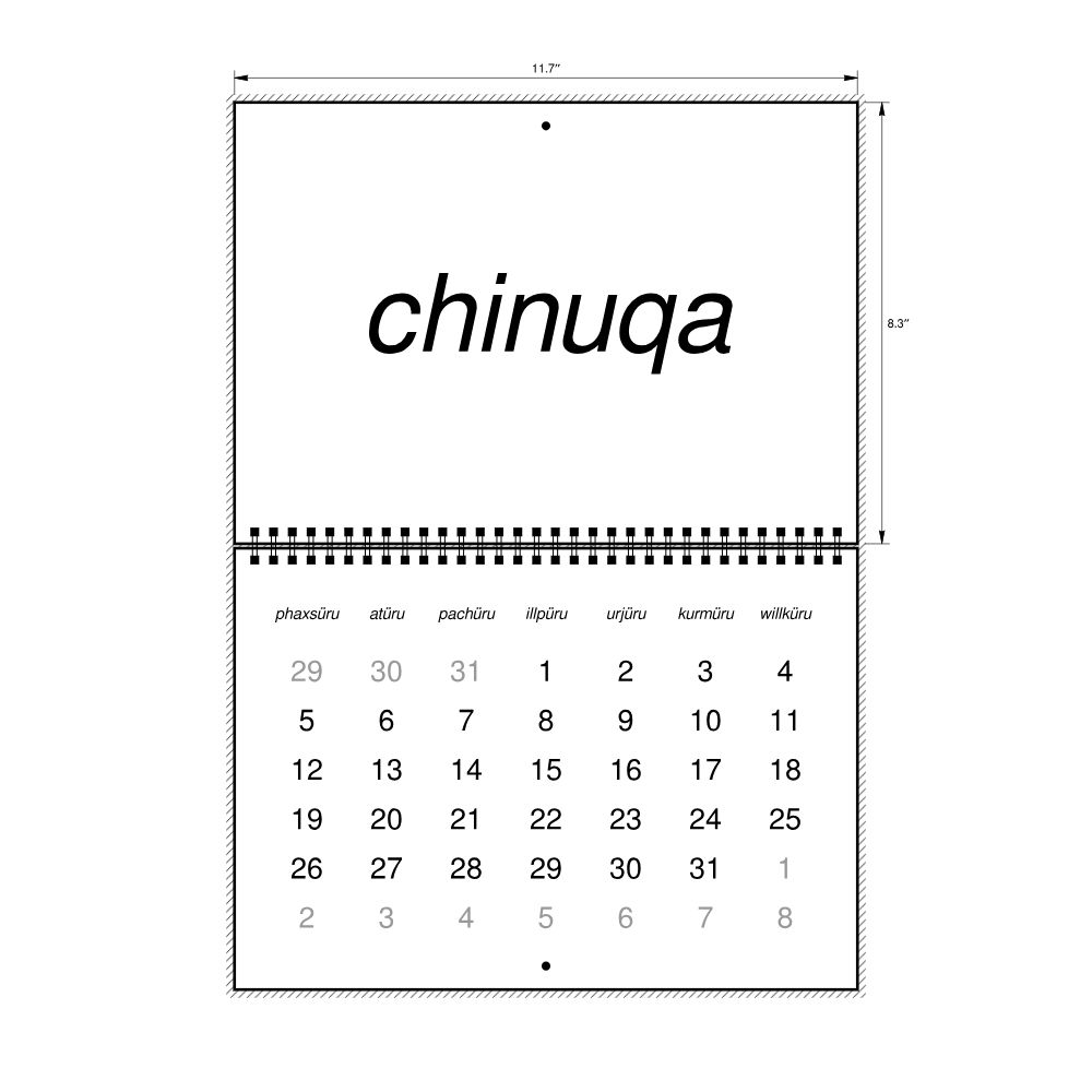 Leskoff 2026 Wall Calendar, Aymara-Labeled, Monday-Start Layout, Wire-Bound, 11.7 x 8.3 in (29.7 x 21.0 cm), image 2 of 2