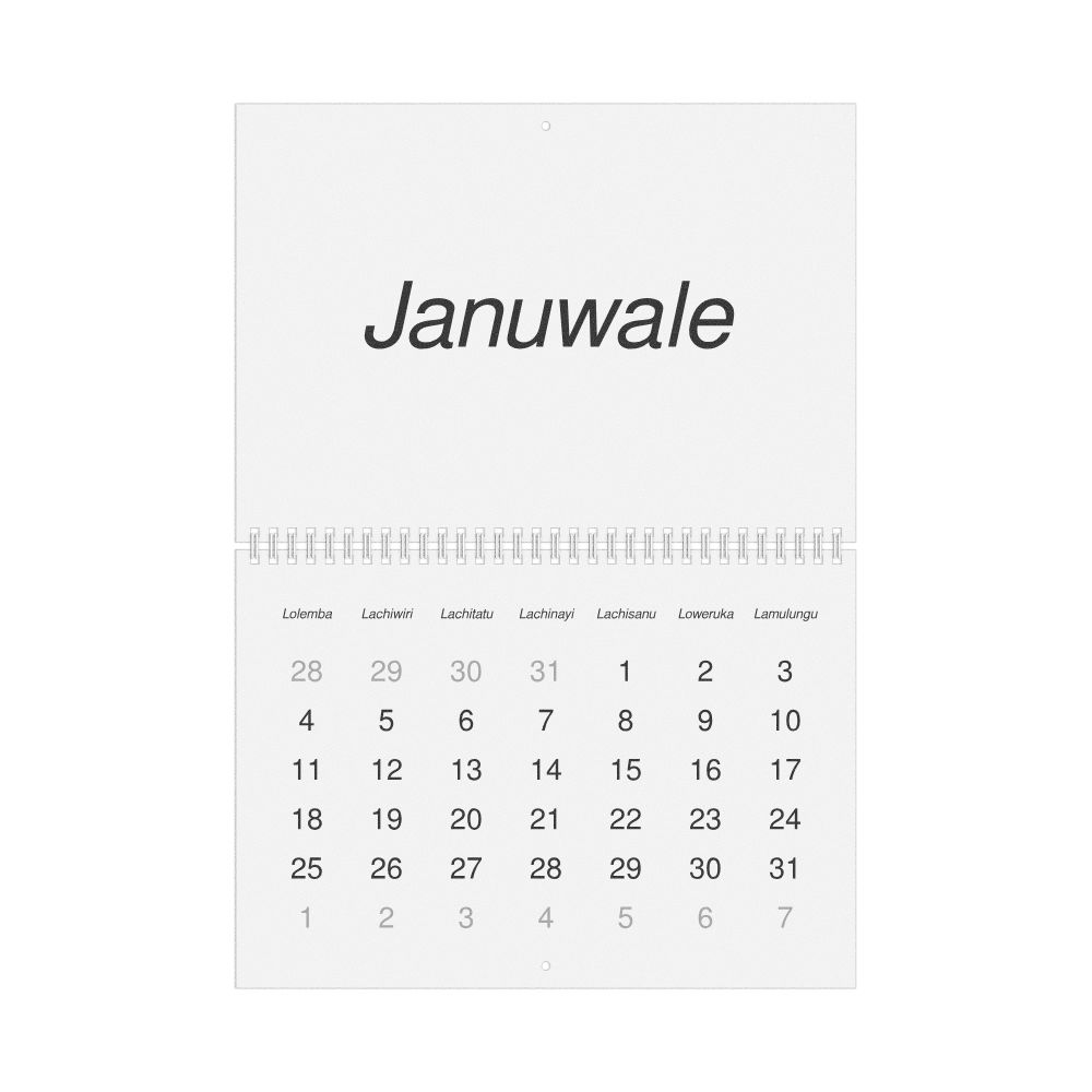 Leskoff 2027 Wall Calendar, Chewa-Labeled, Monday-Start Layout, Wire-Bound, 11.7 x 8.3 in (29.7 x 21.0 cm), image 1 of 1