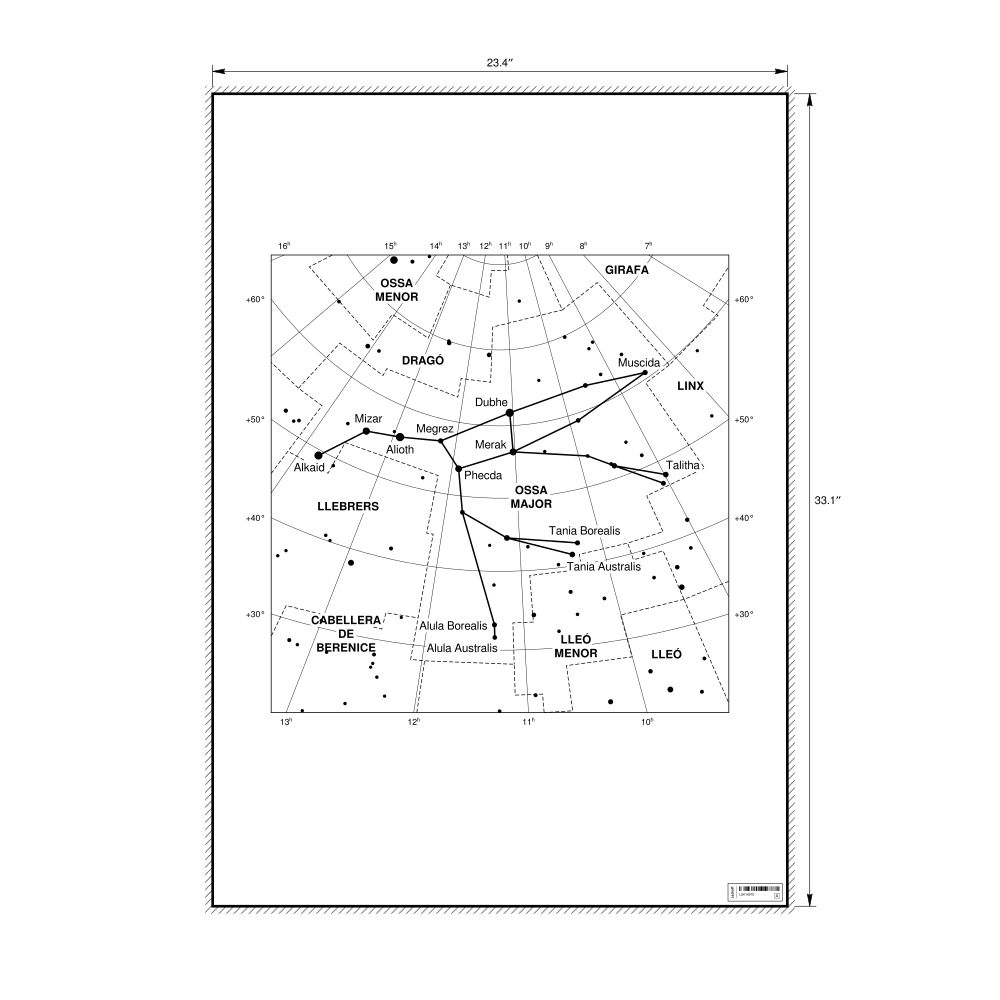 Leskoff Ursa Major Constellation Poster, Catalan-Labeled, image 1 of 2
