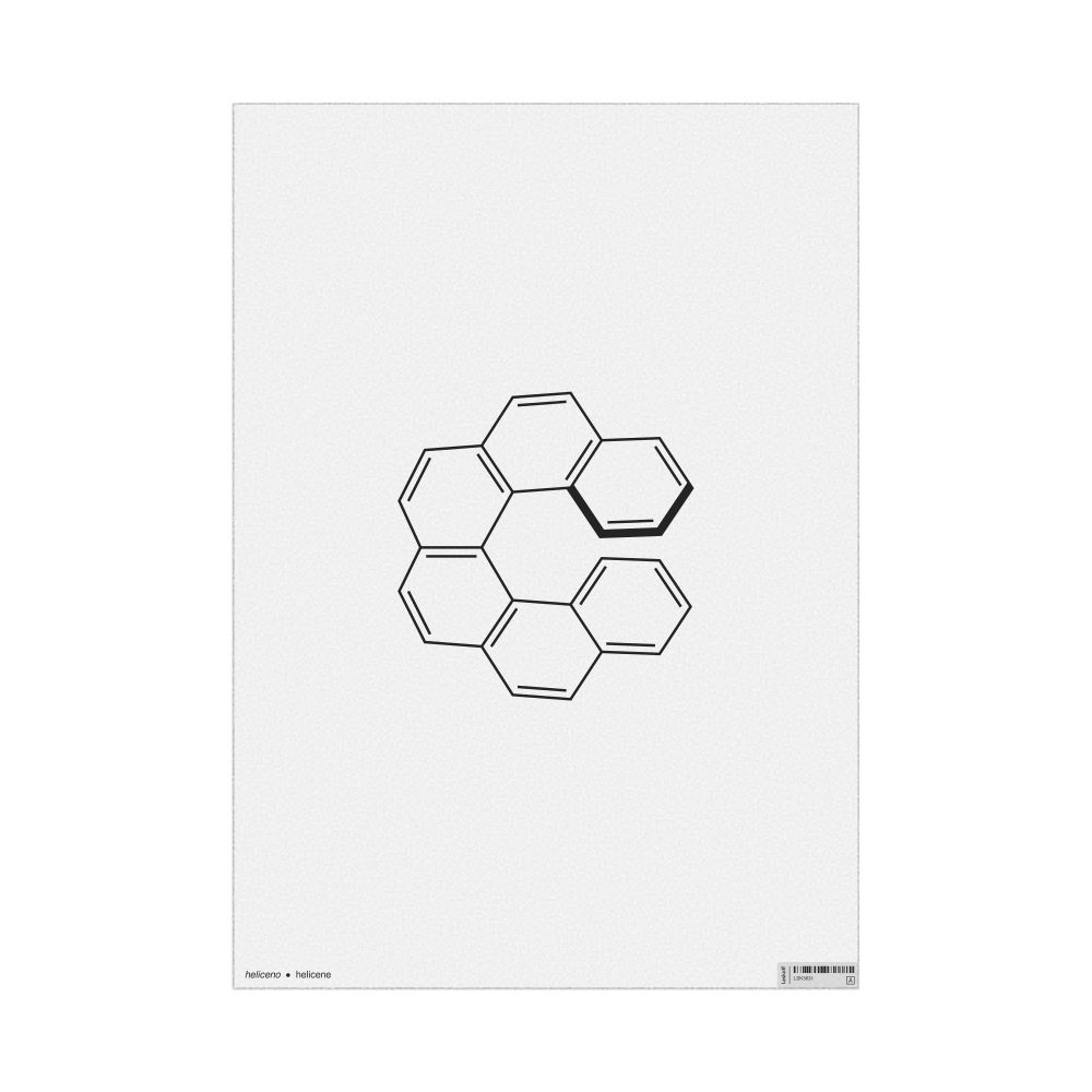 Leskoff Helicene Molecule Poster, 2D Structure, Spanish/English-Labeled, image 1 of 1