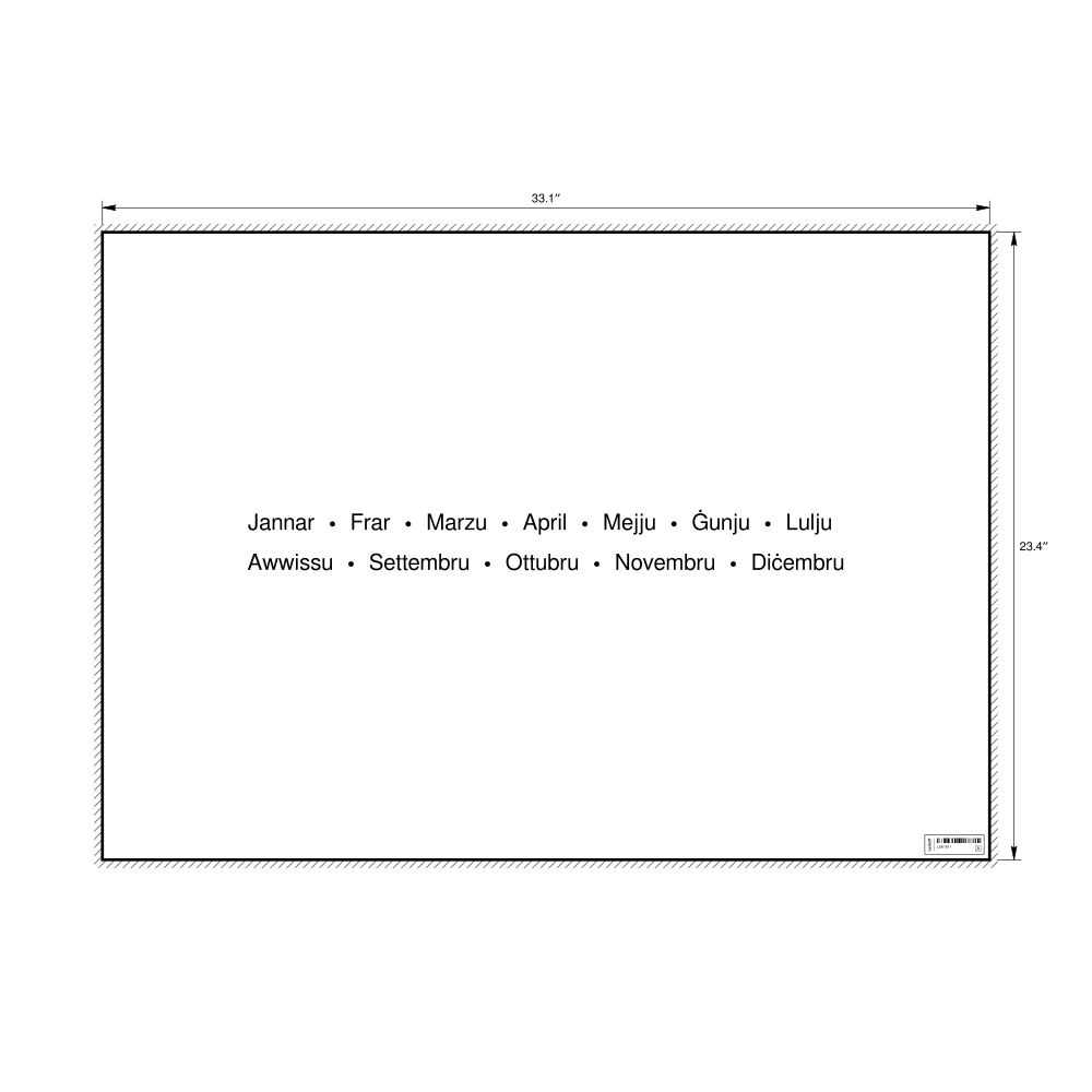 Leskoff Months of the Year Poster, Maltese-Labeled, image 1 of 1