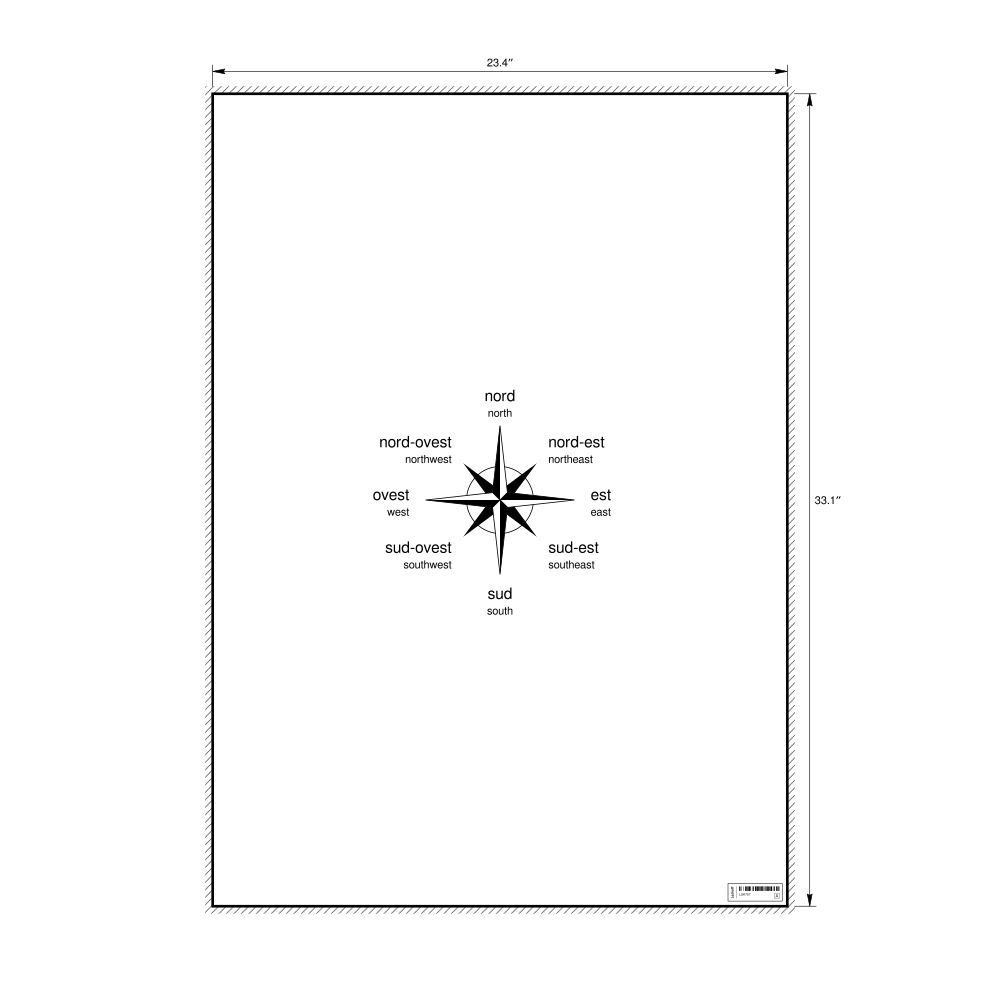 Leskoff Cardinal Directions Poster, Italian/English-Labeled, image 1 of 2