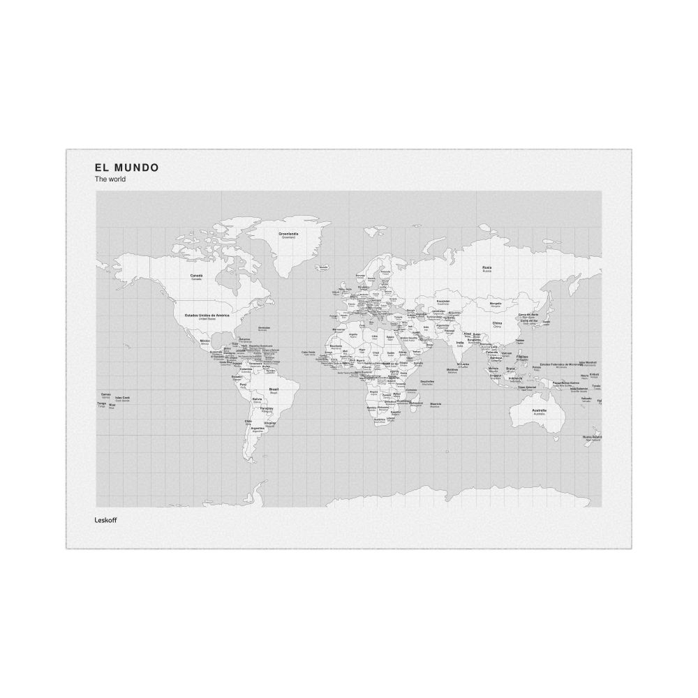 Leskoff World Wall Map (World Map Poster), Spanish/English-Labeled, image 1 of 2