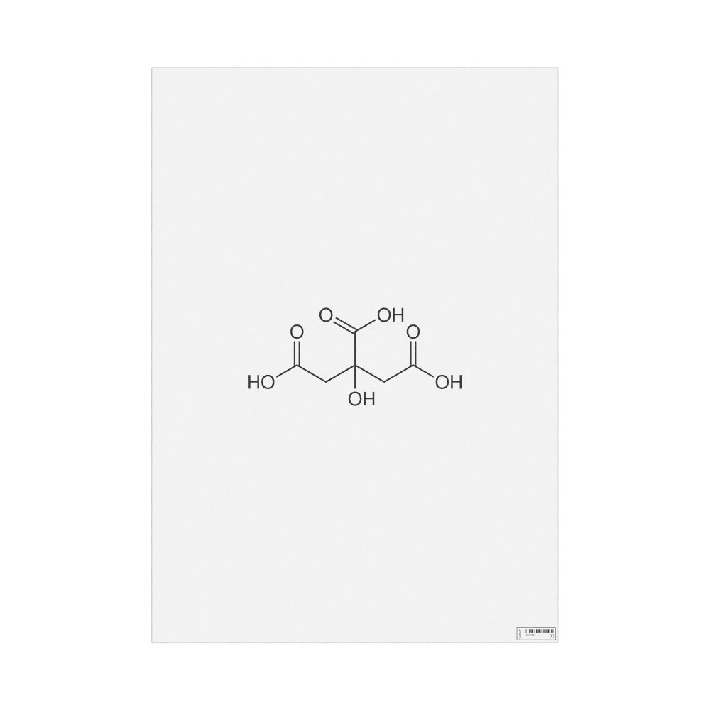 Leskoff Citric Acid Molecule Poster, 2D Structure, image 1 of 1