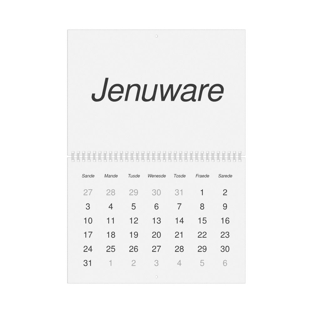 Leskoff 2027 Wall Calendar, Bislama-Labeled, Sunday-Start Layout, Wire-Bound, 11.7 x 8.3 in (29.7 x 21.0 cm), image 1 of 1