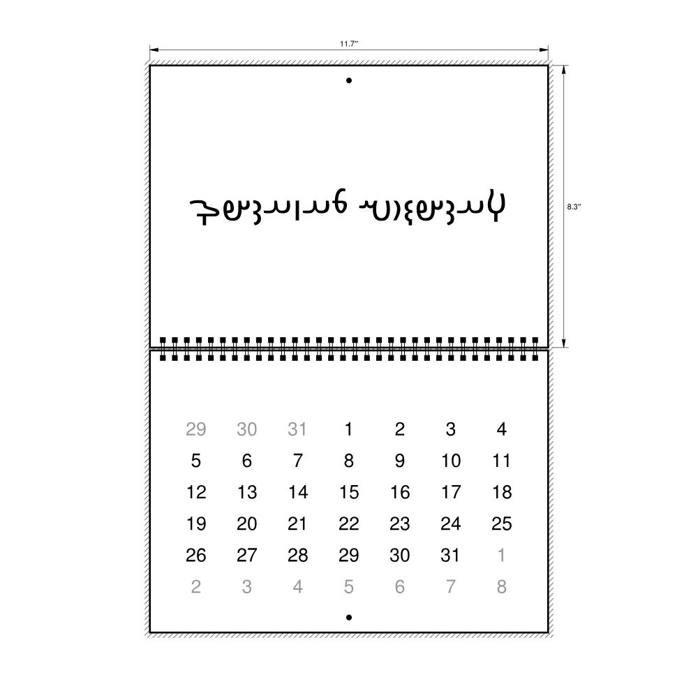 Leskoff 2026 Wall Calendar, Avestan-Labeled, Monday-Start Layout, Wire-Bound, 11.7 x 8.3 in (29.7 x 21.0 cm), image 2 of 2