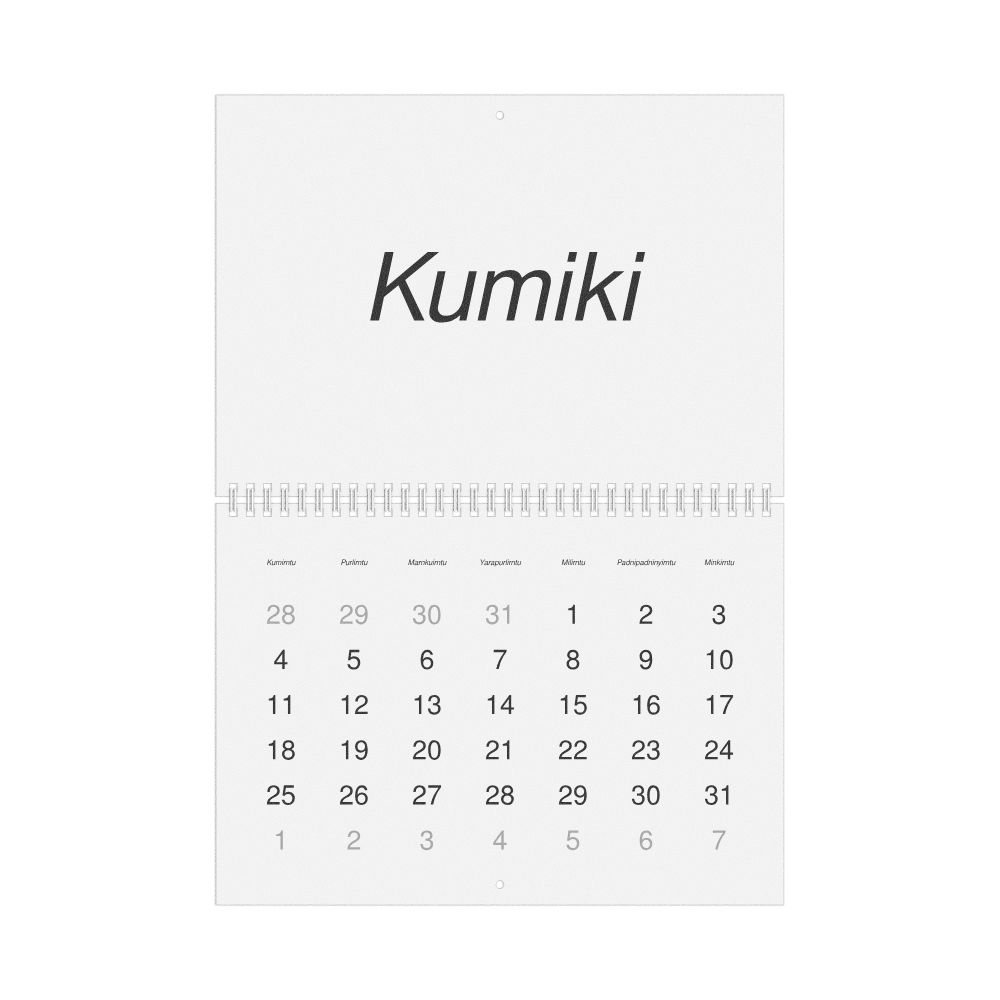 Leskoff 2027 Wall Calendar, Kaurna-Labeled, Monday-Start Layout, Wire-Bound, 11.7 x 8.3 in (29.7 x 21.0 cm), image 1 of 1