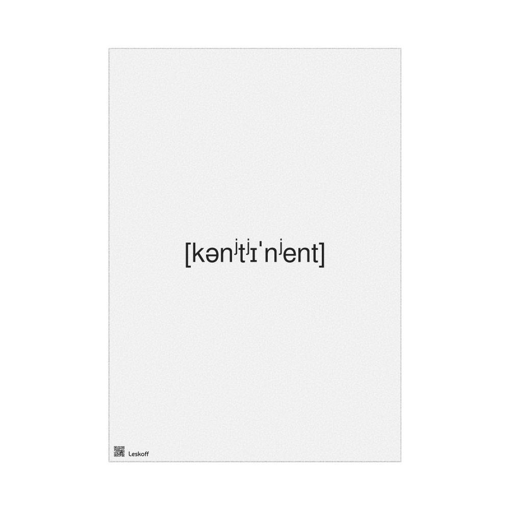 Leskoff континент IPA Transcription Poster, image 1 of 1