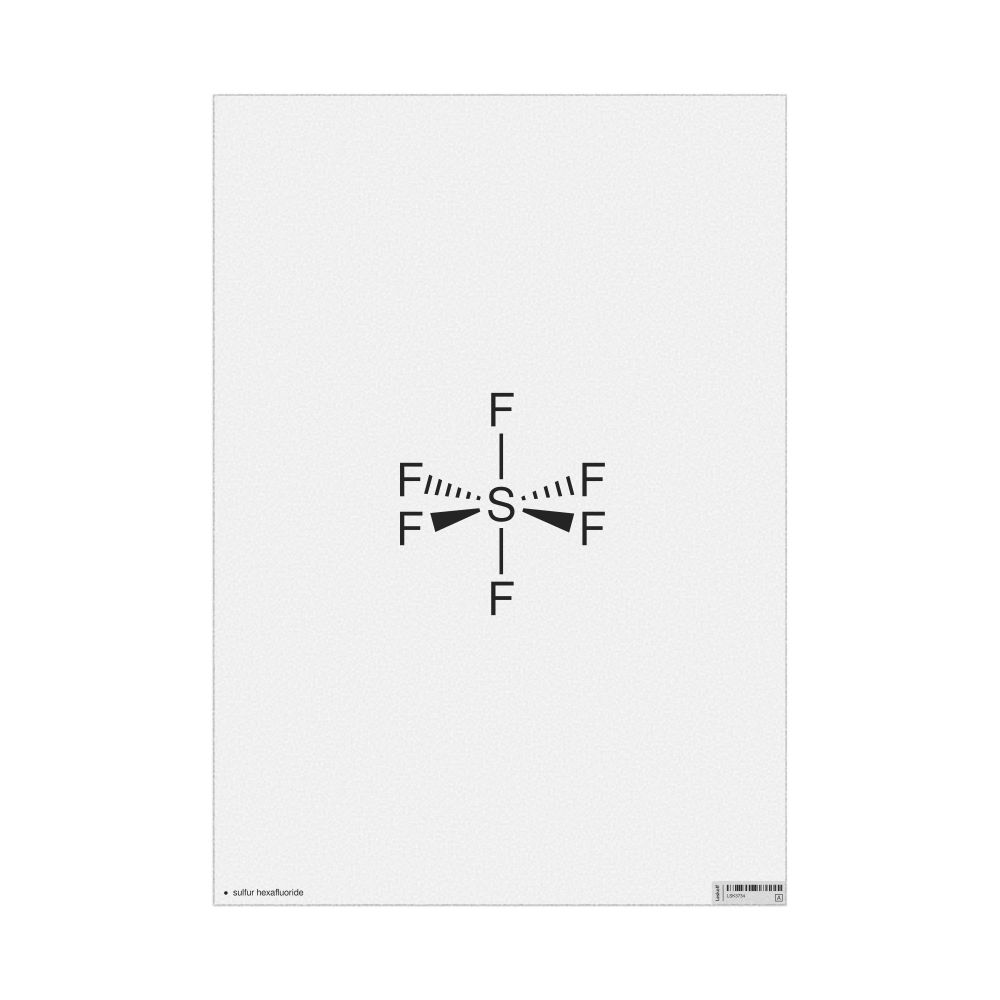 Leskoff Sulfur Hexafluoride Molecule Poster, 2D Structure, English-Labeled, image 1 of 1