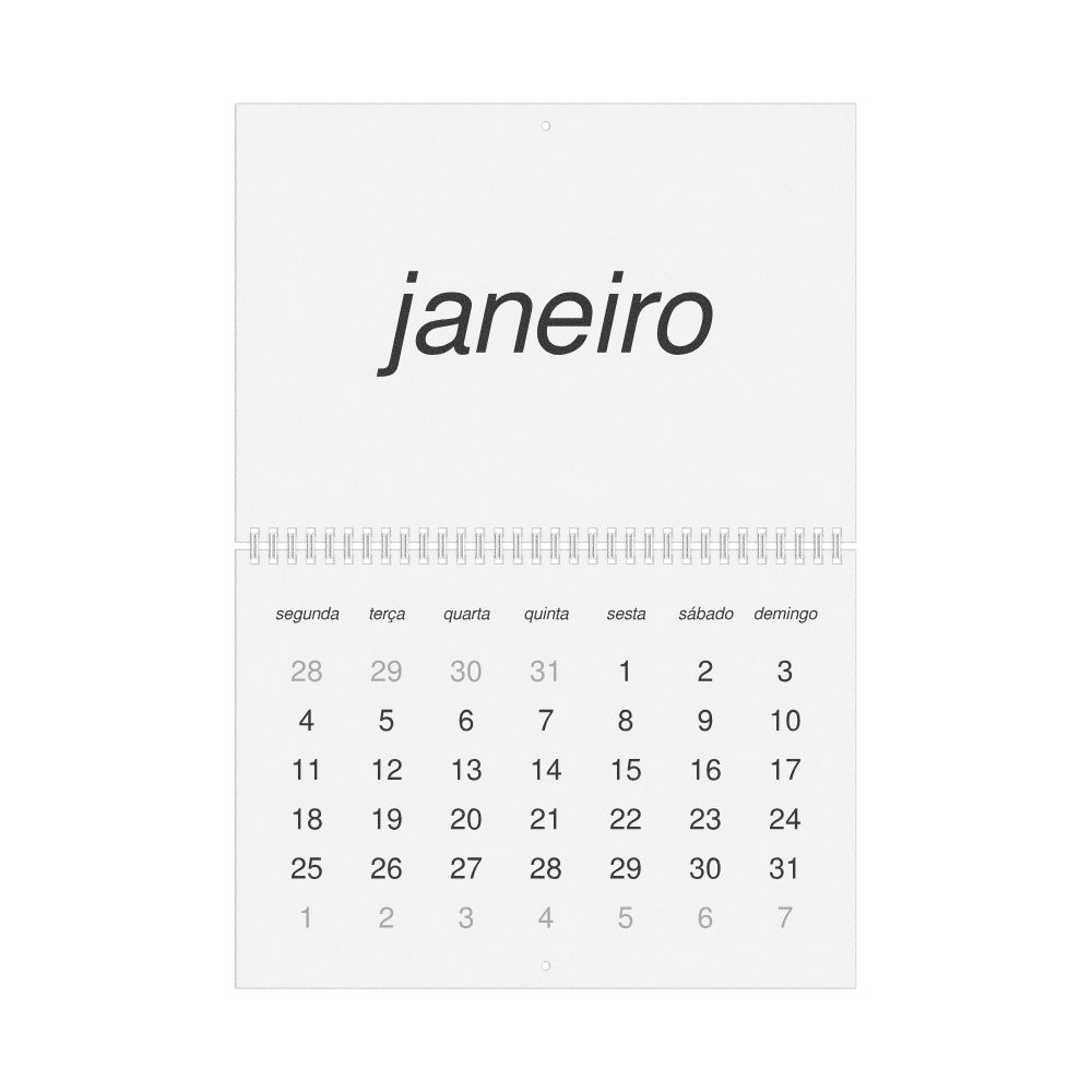 Leskoff 2027 Wall Calendar, Mirandese-Labeled, Monday-Start Layout, Wire-Bound, 11.7 x 8.3 in (29.7 x 21.0 cm), image 1 of 1