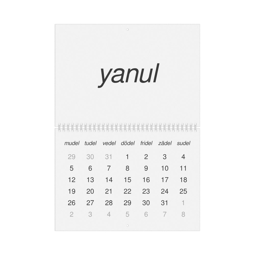 Leskoff 2026 Wall Calendar, Volapük-Labeled, Monday-Start Layout, Wire-Bound, 11.7 x 8.3 in (29.7 x 21.0 cm), image 1 of 1