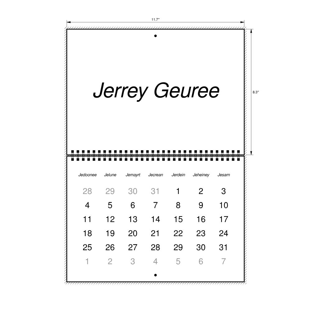 Leskoff 2026 Wall Calendar, Manx-Labeled, Sunday-Start Layout, Wire-Bound, 11.7 x 8.3 in (29.7 x 21.0 cm), image 2 of 2