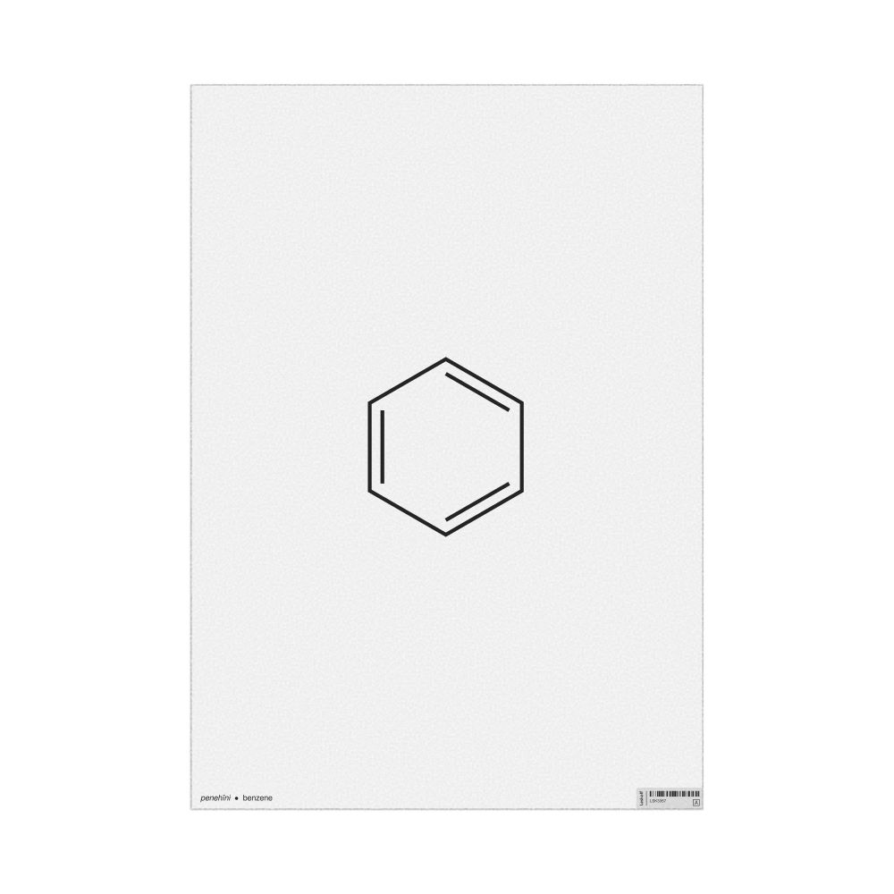 Leskoff Benzene Molecule Poster, 2D Structure, Māori/English-Labeled, image 1 of 1