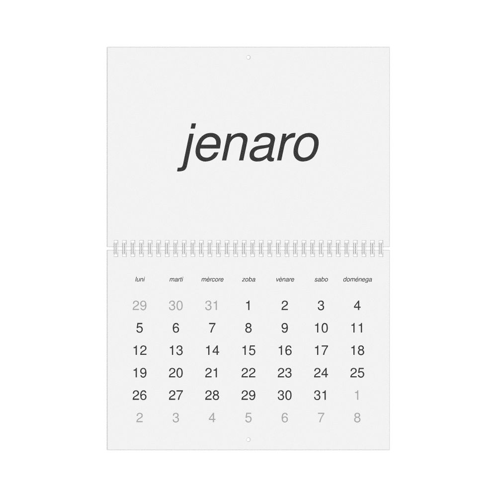 Leskoff 2026 Wall Calendar, Venetian-Labeled, Monday-Start Layout, Wire-Bound, 11.7 x 8.3 in (29.7 x 21.0 cm), image 1 of 1