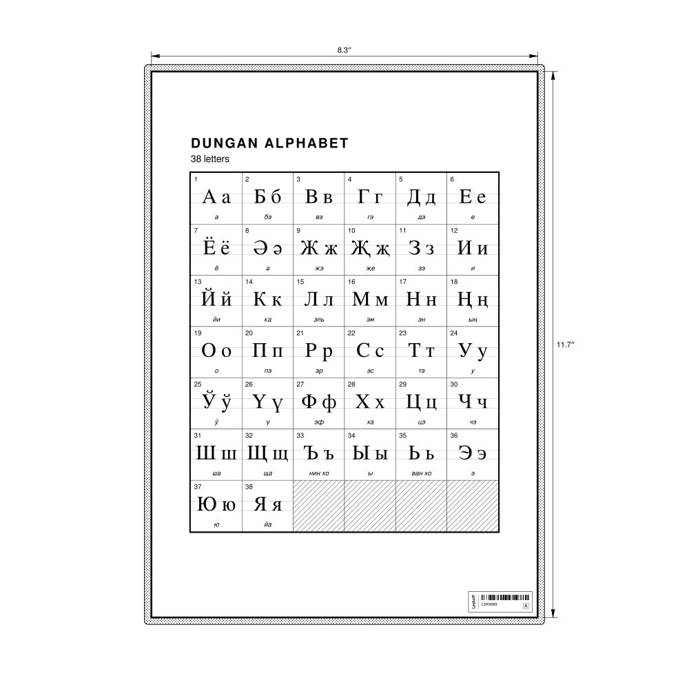 Leskoff Dungan Alphabet Chart, 8.3 x 11.7 in (21.0 x 29.7 cm, Desk Chart, Laminated), image 1 of 2