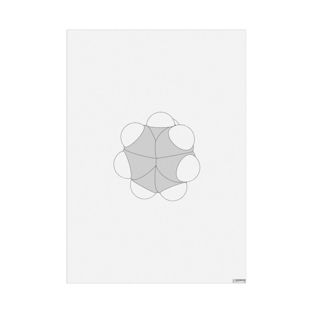 Leskoff Bullvalene Molecule Poster, Space-Filling Model, image 1 of 1